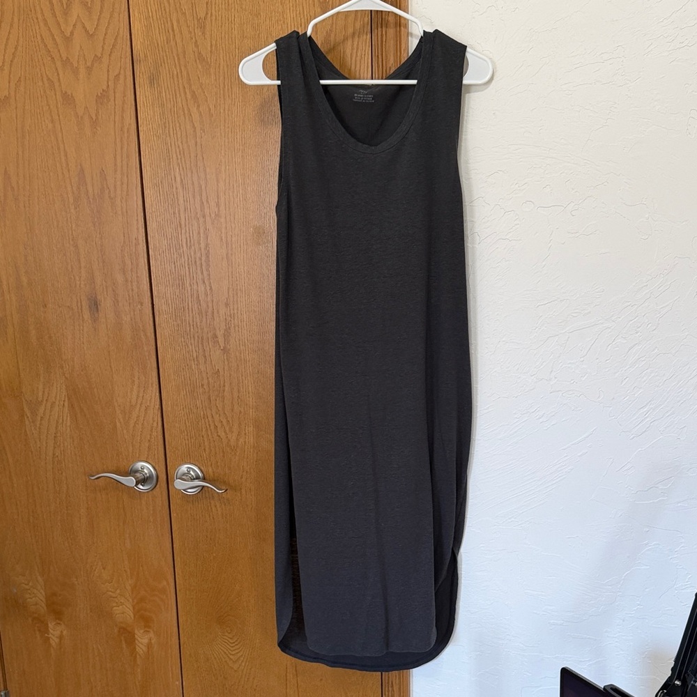 aerie Black Sleeveless Tank Midi Dress